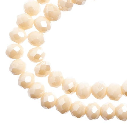 Rondelle 2 Strand 7in (apx78pcs) 4x6mm Opaque Cream AB