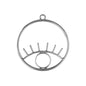 John Bead Beadwork Findings 15pcs Silver Jewelry Findings Pendants | Circle with Eye (5pcs x Pack of 3)