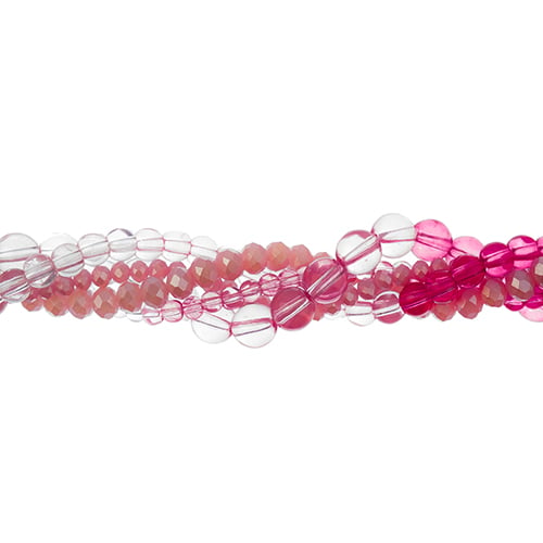 27290100-54 Twisted Bead Strands Pink Twilight