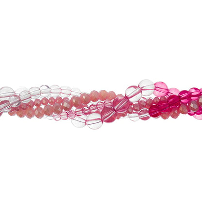 27290100-54 Twisted Bead Strands Pink Twilight