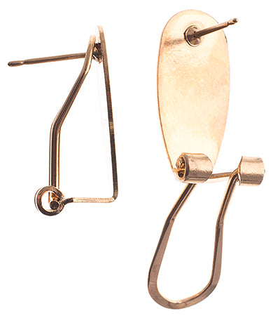 Fingernail Earrings 10x20mm (2pair) Gold