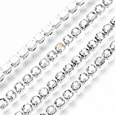 Rhinestone Cup Chains, with Spool, Silver, Silver, SS6.5