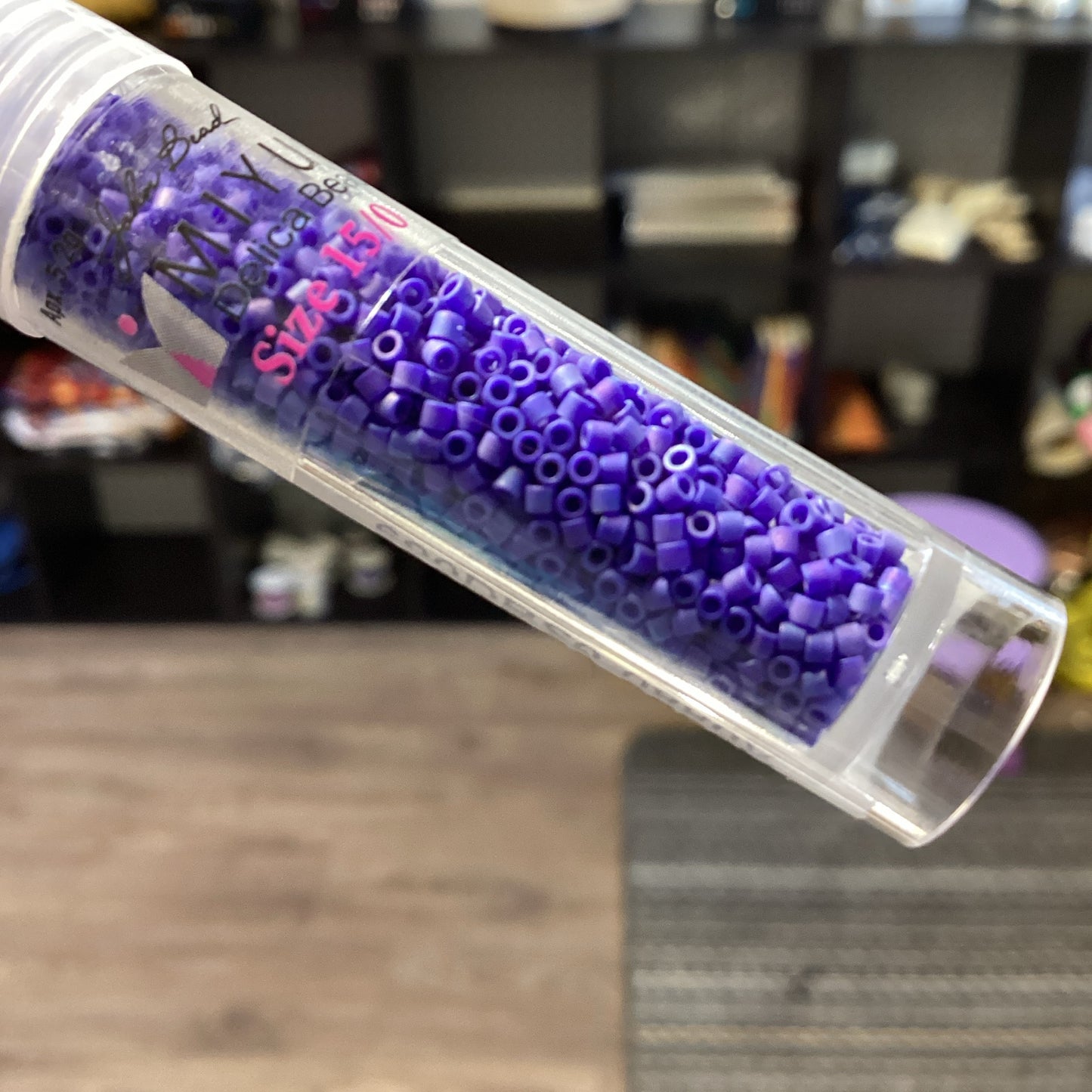 Miyuki 15/0 Delica Rd Cobalt Opaque AB Matte 5.2gms (0880v)