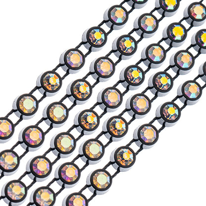 Rhinestone Banding 1yd 1row ss12 Black Casing/ Crystal AB