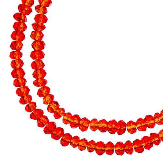 1.5x2.5mm Transparent Red Rondelle