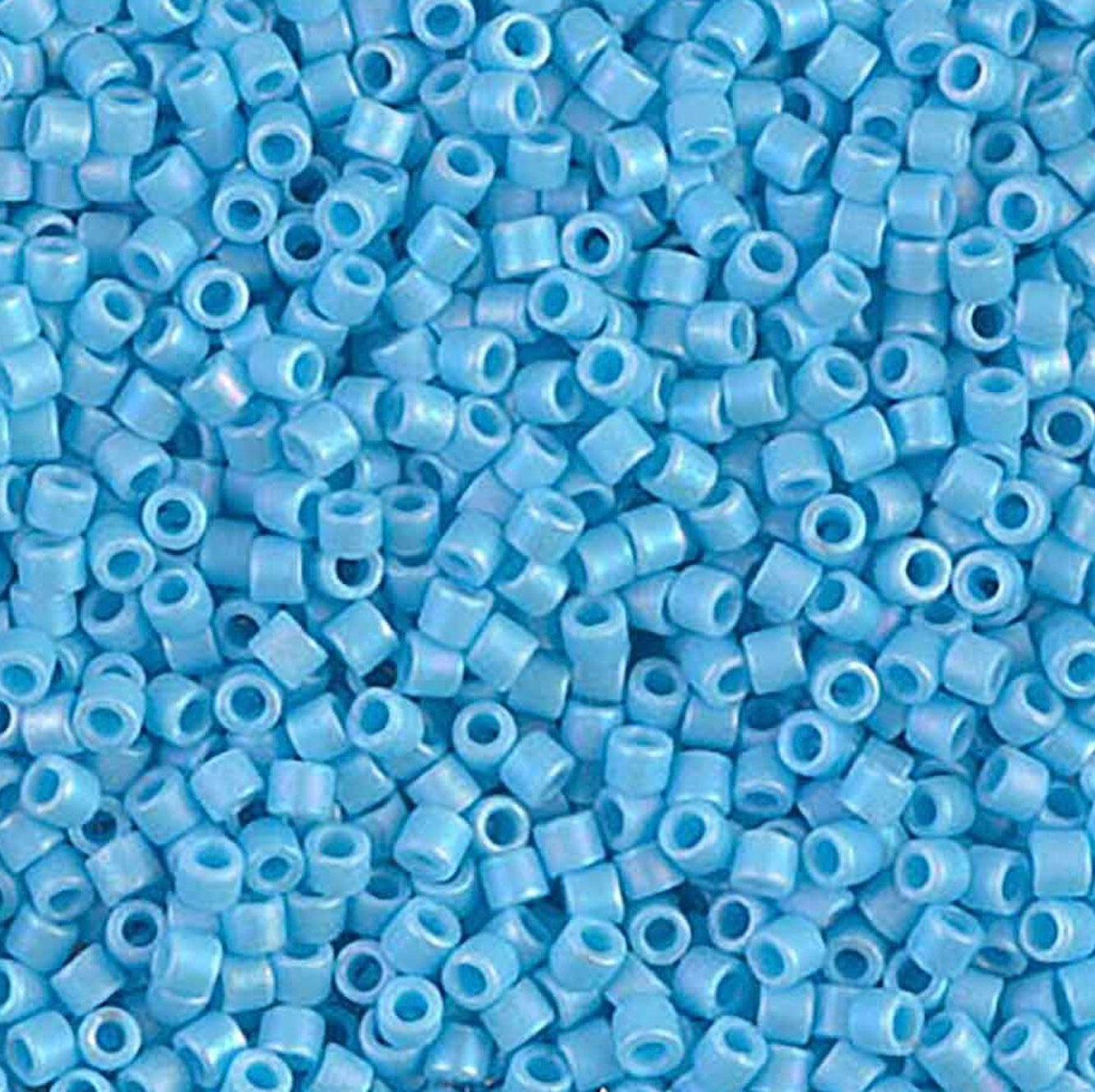 Matte Opaque Sky Blue AB Miyuki Delica Beads 10/0 (0879V)
