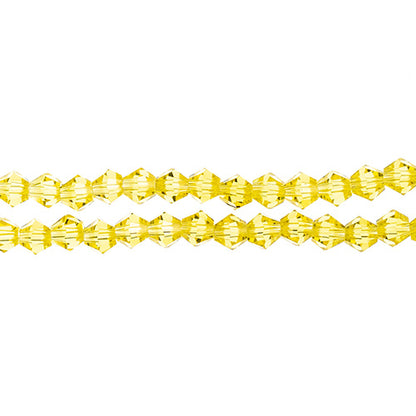Bicone 2Strand 7in (apx96pcs) 4mm Transparent Yellow