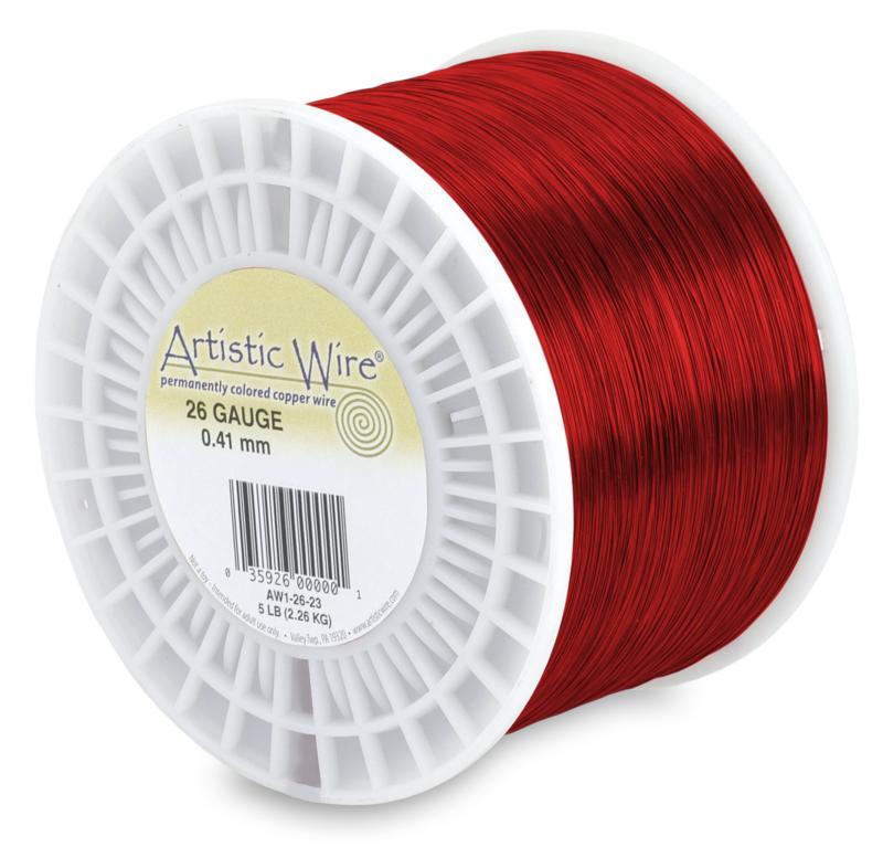 Artistic Wire Red Colored Wire 0.40 mm/30 yds