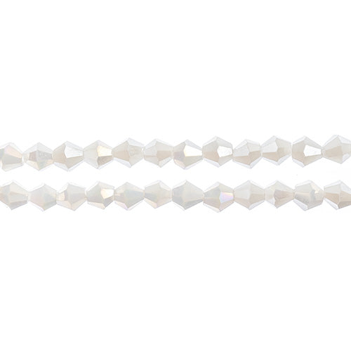 Bicone 2Strand 7in (apx96pcs) 4mm Opaque White AB