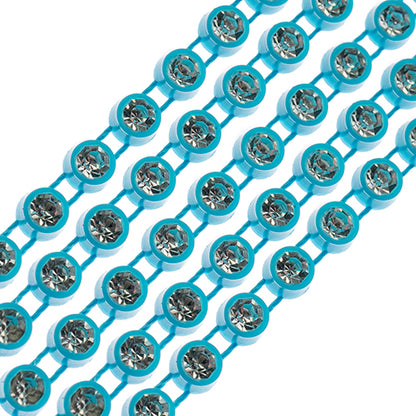 Rhinestone Banding 1yd 1row ss12 Aqua Casing/ Crystal