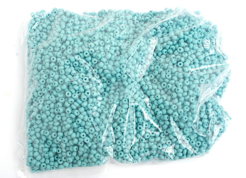 Czech Seed Bead/Pony Bead 6/0 Opaque Turquoise Matt 23g