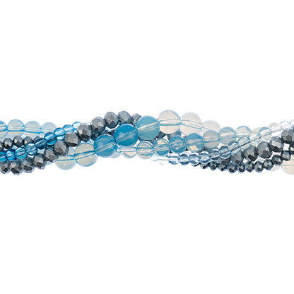 John Bead Crys Ln Twisted Bead STR Blue Sky