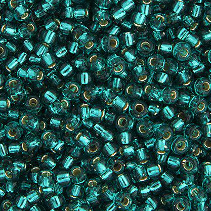 11/0 in Silver Lined Teal Caribbean 23g (2425V)