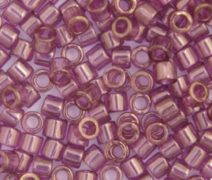 15/0 Delica  Rd Amathyst Trans Gold Luster  5.2gms