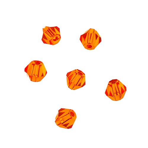 Bicone 2Strand 7in (apx96pcs) 4mm Transparent Orange