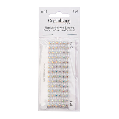 Rhinestone Banding 1yd 1row ss12 Transparent Casing/ Crystal AB