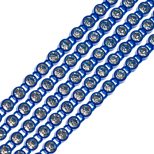 Rhinestone Banding 1yd 1row ss8 Royal Blue Casing/ Crystal