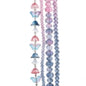 Flower 7in Bead Strand PinkTomontana Blue Mix Rondelle,Tulips