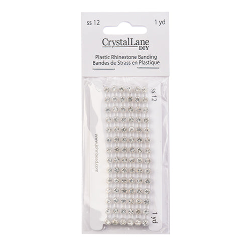 Rhinestone Banding 1yd 1row ss12 Transparent Casing/ Crystal