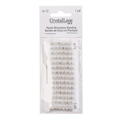 Rhinestone Banding 1yd 1row ss12 Transparent Casing/ Crystal