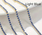 2mm Lt Blue rhinestone chain