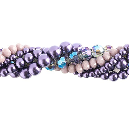 27290100-22 Twisted Bead Strands Blackcurrent Swirl Moonflower