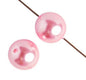 GLASS PEARL ROUND 6mm  2x8" STRUNG PINK