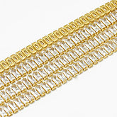 Cubic Zirconia Cup Chain, Lead Free & Nickel Free, Raw(Unplated)