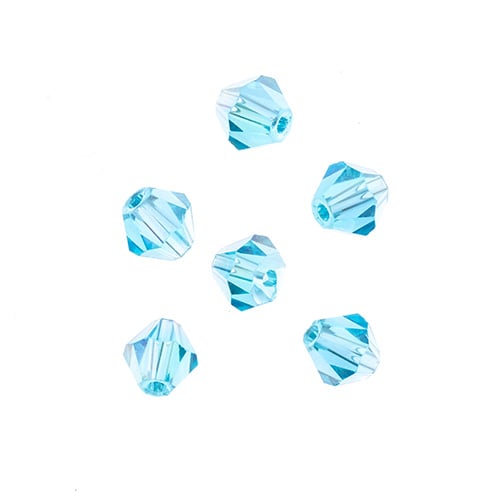 Bicone 2Strand 7in (apx64pcs) 6mm Transparent Blue AB