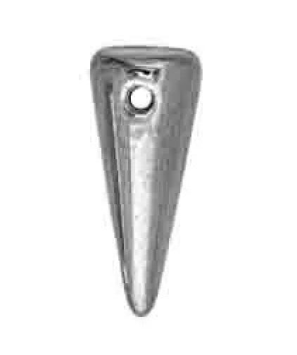 Glass Spike Beads 7x17mm Opaque Black/Chrome Fullcoated