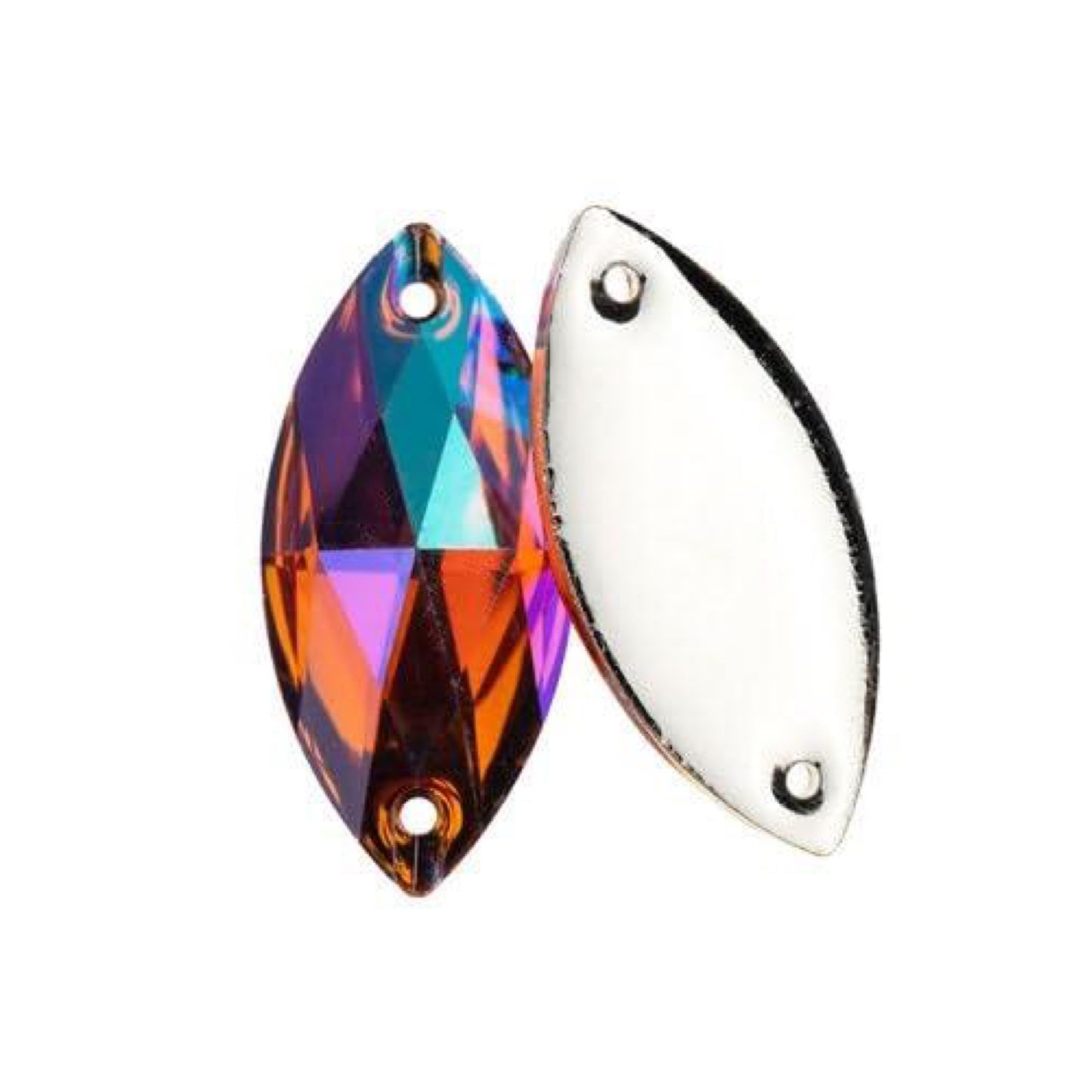 20Pcs John Bead (15x32mm) Orange AB Unusual Mixed Plaslures Resin Sew-On Metalico Stone for Crafting, Tumblers, Mugs, Bottles, DIY Craft,Decoration, Garments