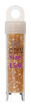 Miyuki 15/0 Delica  Rd Light Amber Transparent 5.2gms (0100V)