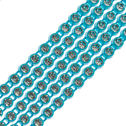 Rhinestone Banding 1yd 1row ss8 Aqua Casing/ Crystal