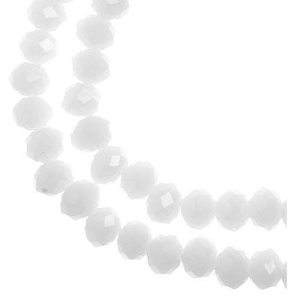 Rondelle 2 Strand 7in (apx78pcs) 4x6mm Opaque White Matt