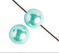 GLASS PEARL ROUND 4mm 2x8" Strung light aqua