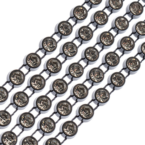 Rhinestone Banding 1yd 1row ss12 Grey Casing/ Crystal