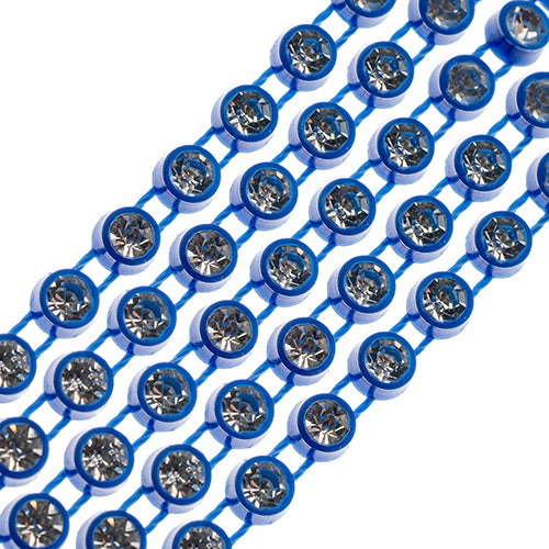 Rhinestone Banding 1yd 1row ss12 Royal Blue Casing/ Crystal