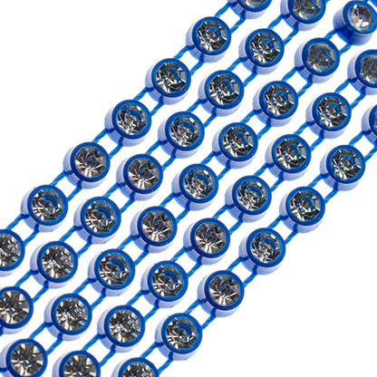 Rhinestone Banding 1yd 1row ss12 Royal Blue Casing/ Crystal