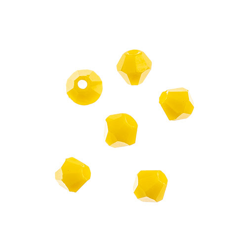 Bicone 2Strand 7in (apx96pcs) 4mm Opaque Yellow