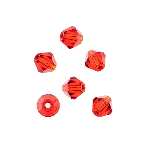 Bicone 2Strand 7in (apx64pcs) 6mm Transparent Red