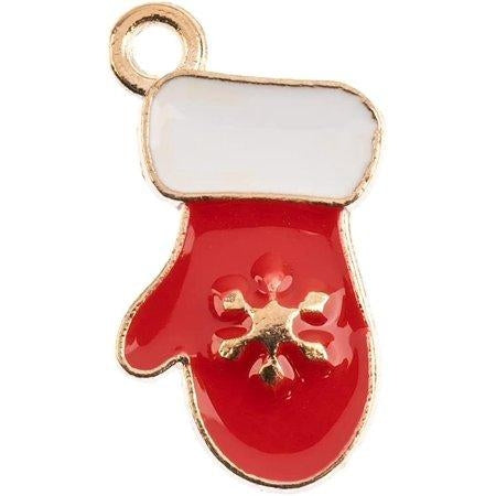 Sweet & Petite 8-Count Christmas Mitten Small Charms for Jewelry Bracelets Necklaces Making
