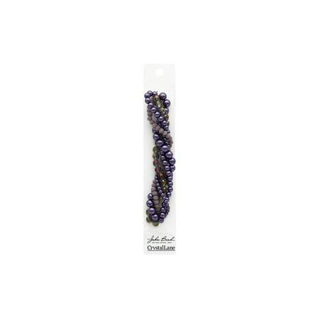 27290100-22 Twisted Bead Strands Blackcurrent Swirl Moonflower