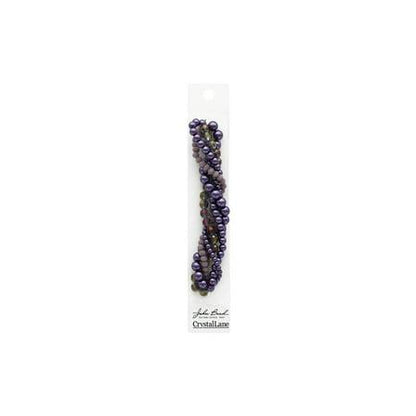 27290100-22 Twisted Bead Strands Blackcurrent Swirl Moonflower