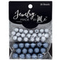 Glass Pearl Beads, Silver/Grey 36pc