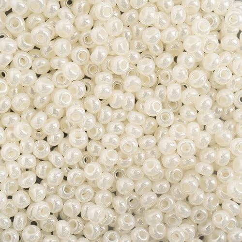 Czech Glass Seed Beads 10/0 Opaque Ceylon Pearl