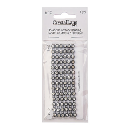 Rhinestone Banding 1yd 1row ss12 Grey Casing/ Crystal