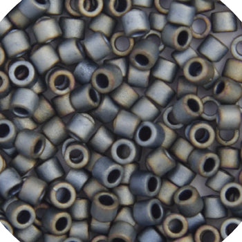 Miyuki 15/0 Delica Seed Beads RD Dark Silver Grey AB 5.2gms (0307V)