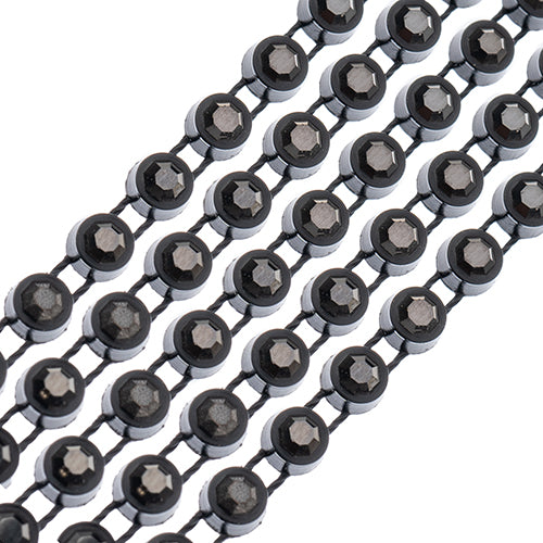 Rhinestone Banding 1yds, Ss12 Black Casing