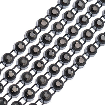 Rhinestone Banding 1yds, Ss12 Black Casing