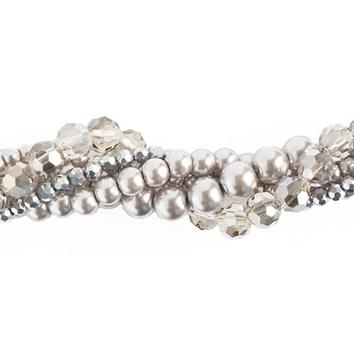 27290100-17 Twisted Bead Strands Silver Brunia